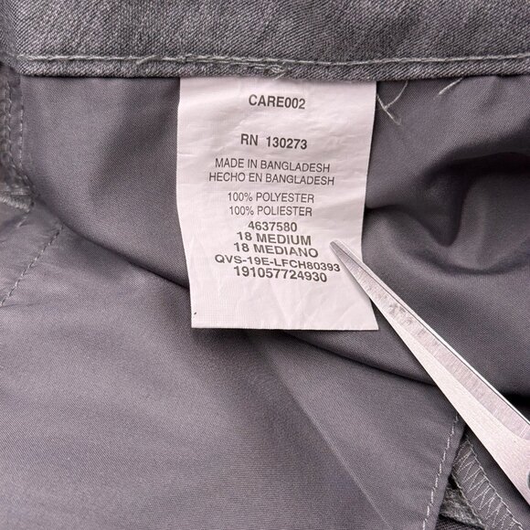 Lee Relaxed Fit Straight Leg Pants Womens 18M Gray Mid Rise Wrinkle Free New - Picture 7 of 14